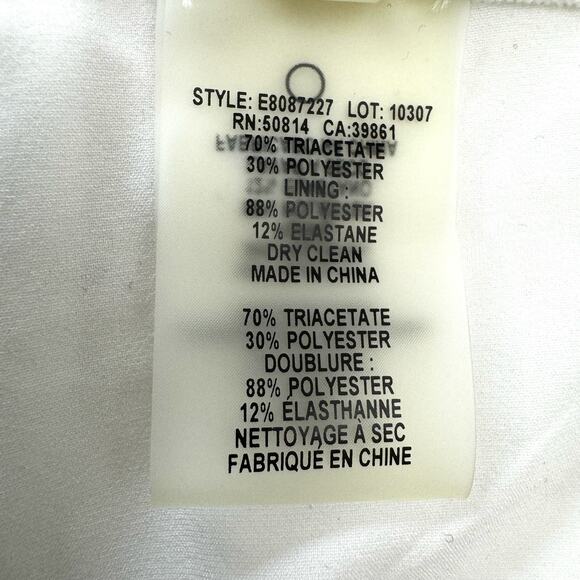 Elie Tahari Reese Pants Crepe Georgette Wide Leg Pleated Front White 6 NWT - Picture 10 of 10